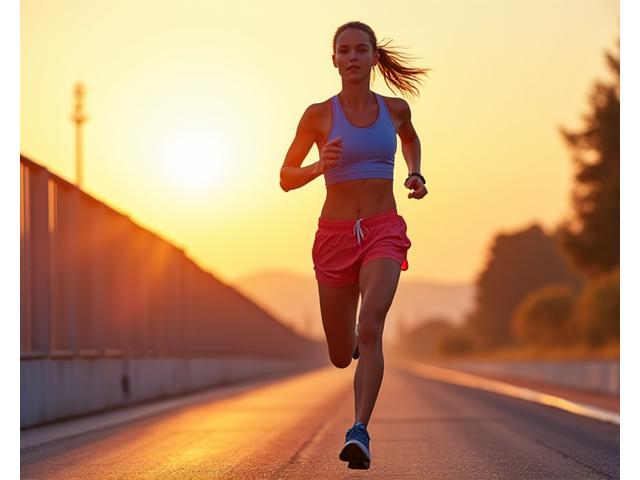Dynamic shot of a runner on a track wearing vibrant Arch Vault activewear.