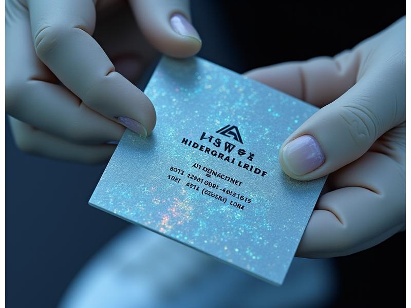 Close-up view of a sleek, holographic authenticity certificate for a limited edition Arch Vault sneaker, with a unique serial number and brand logo.